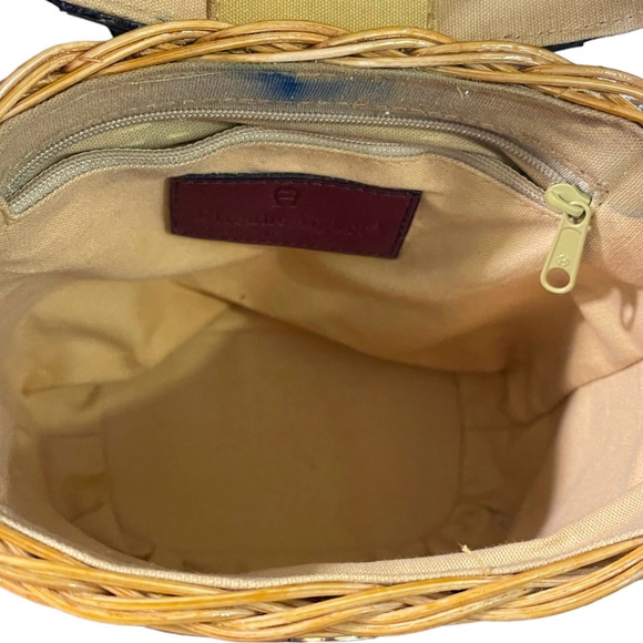 Vintage Etienne Aigner Wicker and Leather Crossbody Handbag - Picture 13 of 14